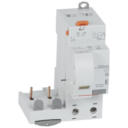 Legrand - Bloc diff adapt DX³-Vis-2P-230/400 V-40 A-type AC-300 mA-disj 1 mod/pôle - 410413