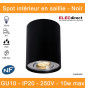 Spectrum - Spot intérieur en saillie - CHLOE GU10 noir - IP20, 10W LED max - Réf : SLIP004003